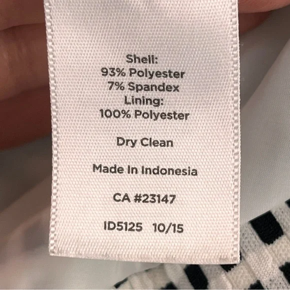 Talbots Checkered Gingham Blazer Suit Coat Jacket Mid-Weight Black White Sz L - Picture 10 of 11